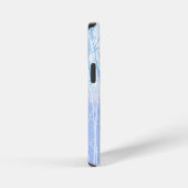 Coque iPhone 12 Mini Arbres Brumeux Givrés Bleu Bébé (Côté droit)