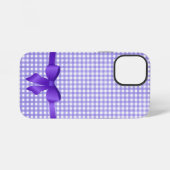 Coque iPhone 12 Mini arc violet sur en vichy (Verso Horizontal)