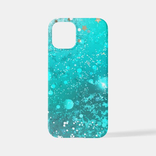 Coque iPhone 12 Mini Arrière - plan à huile Turquoise de la menthe (Verso)