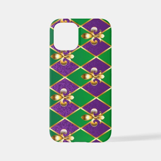 Coque iPhone 12 Mini Arrière - plan de bijoux Mardi Gras (Verso)