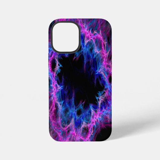 Coque iPhone 12 Mini art abstrait rose et bleu (Verso)
