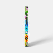 Coque iPhone 12 Mini Art de patchwork floral aquarelle fleurs (Côté gauche)