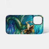 Coque iPhone 12 Mini Art de sirène en verre coloré (Verso Horizontal)