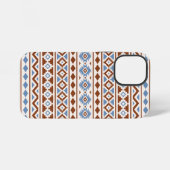 Coque iPhone 12 Mini Aztec Essence Motif II Crème bleu rouille (Verso Horizontal)