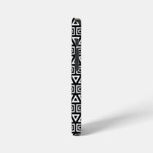 Coque iPhone 12 Mini Aztec Triangles+Motif Carré blanc sur noir (Côté gauche)
