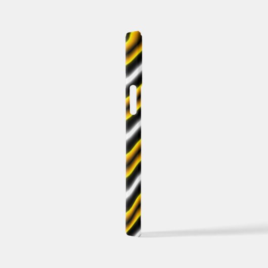 Coque iPhone 12 Mini Bandes arc-en-ciel blanc jaune (Côté droit)