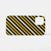 Coque iPhone 12 Mini Bandes arc-en-ciel blanc jaune (Verso Horizontal)