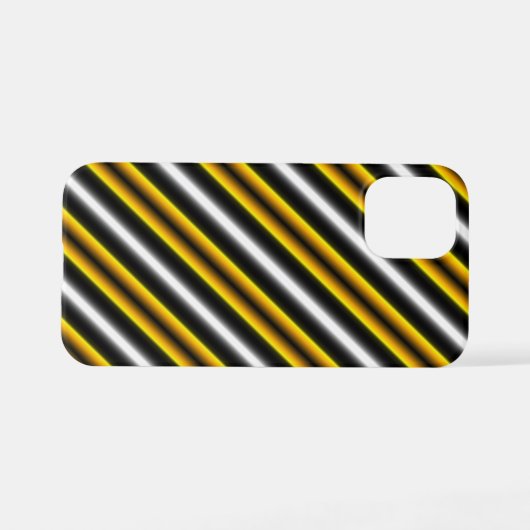 Coque iPhone 12 Mini Bandes arc-en-ciel blanc jaune (Verso Horizontal)