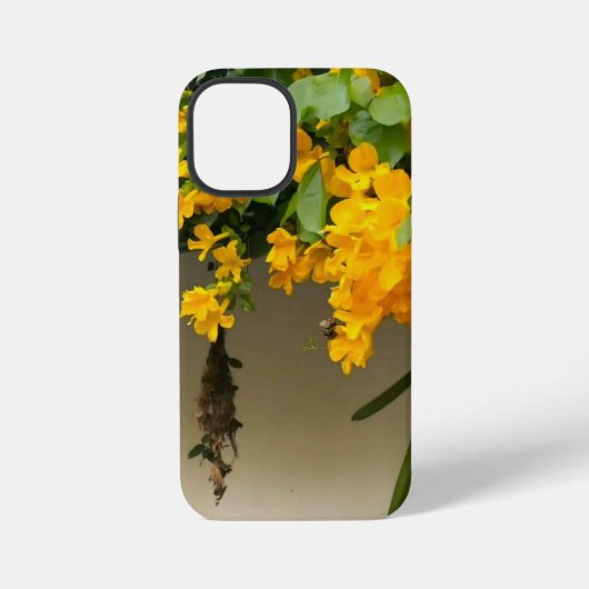 Coque iPhone 12 Mini Beauté Fleur Dorée (Verso)