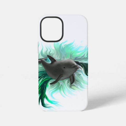 Coque iPhone 12 Mini Bébé dauphin (Verso)
