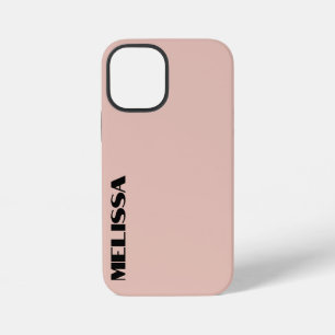 Coque iPhone 12 Mini Beige Noir Moderne Gras Typographie