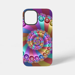 Coque iPhone 12 Mini Belles couleurs de arc-en-ciel Art fractal abstrai