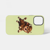 Coque iPhone 12 Mini Bison Adorable Jouant avec Joie (Verso Horizontal)