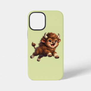 Coque iPhone 12 Mini Bison Adorable Jouant avec Joie