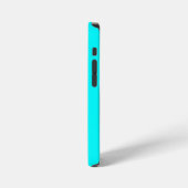 Coque iPhone 12 Mini Bleu Néon Uni | Classique (Côté gauche)