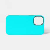 Coque iPhone 12 Mini Bleu Néon Uni | Classique (Verso Horizontal)