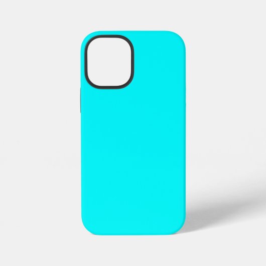 Coque iPhone 12 Mini Bleu Néon Uni | Classique (Verso)