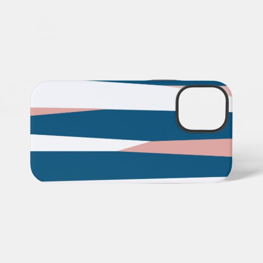 Coque iPhone 12 Mini bleu rose et blanc (Verso Horizontal)