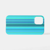 Coque iPhone 12 Mini Bleu Vert arc-en-ciel rayures (Verso Horizontal)