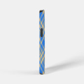 Coque iPhone 12 Mini Blue and Yellow Scottish Tartan Plaid (Côté droit)