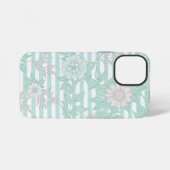 Coque iPhone 12 Mini Blue Floral Minimalist (Verso Horizontal)