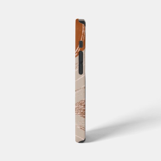 Coque iPhone 12 Mini Boho Art Abstrait, Tons Terre (Côté gauche)