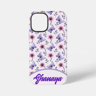 Coque iPhone 12 Mini Cadeau floral papillon de printemps personnalisé  
