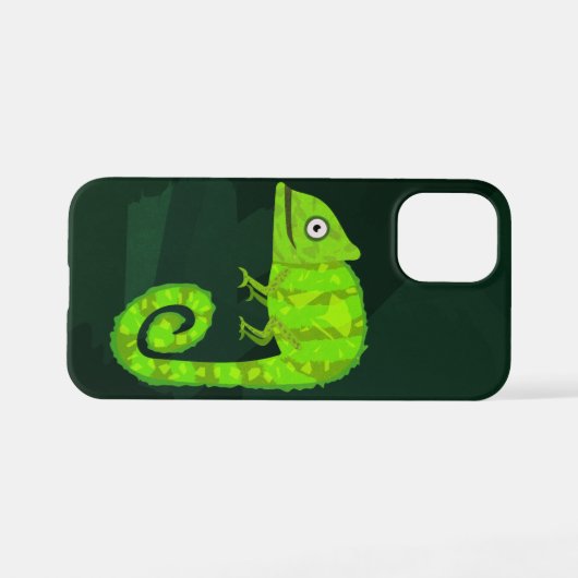 Coque iPhone 12 Mini Caméléon vert mignon (Verso Horizontal)