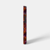 Coque iPhone 12 Mini camo abstrait bordeaux et orange (Côté gauche)