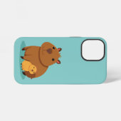 Coque iPhone 12 Mini Capybara, mère et enfant, cas téléphonique (Verso Horizontal)