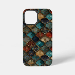 Coque iPhone 12 Mini Carreaux marocains ornés de tons de joaillerie et