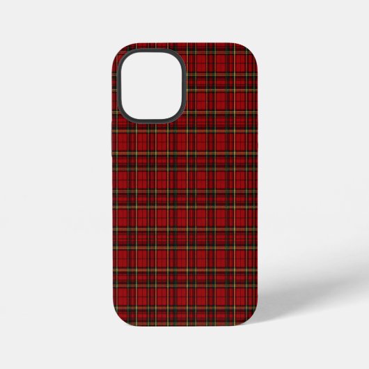 Coque iPhone 12 Mini Carreaux Tartan Rouge Classique (Verso)