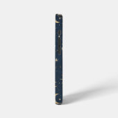 Coque iPhone 12 Mini Carte antique de la lune céleste en ivoire sur fon (Côté gauche)