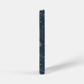 Coque iPhone 12 Mini Carte antique de la lune céleste en ivoire sur fon (Côté droit)