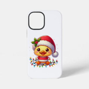Coque iPhone 12 Mini Cartoon de canard de Noël Père Noël-68362