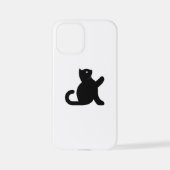 Coque iPhone 12 Mini Cat dit bonjour (Verso)