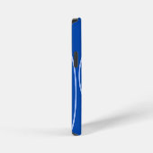 Coque iPhone 12 Mini Cercles et boucles sur bleu (Côté droit)