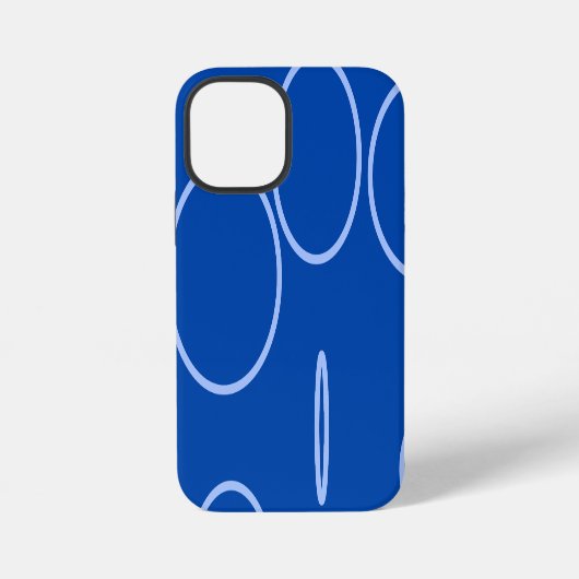 Coque iPhone 12 Mini Cercles et boucles sur bleu (Verso)