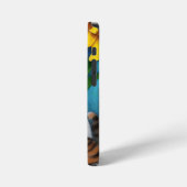 Coque iPhone 12 Mini Chat, chaton et fleurs d'art populaire (Côté gauche)