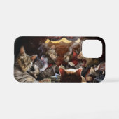 Coque iPhone 12 Mini Chats jouant au poker (Verso Horizontal)