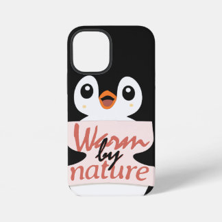Coque iPhone 12 Mini Chaud par nature : Adorable Manchot avec Texte Lud