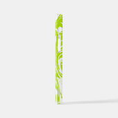 Coque iPhone 12 Mini Chèques et permules en vert et blanc de chaux (Côté gauche)