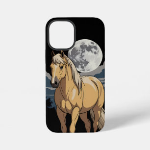 Coque iPhone 12 Mini Cheval Palomino au Clair de Lune