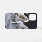 Coque iPhone 12 Mini Chevaux à lancer l'oreiller (Verso Horizontal)