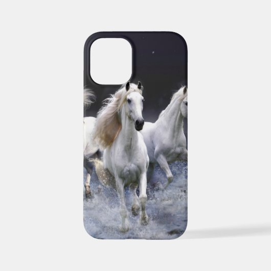 Coque iPhone 12 Mini Chevaux à lancer l'oreiller (Verso)