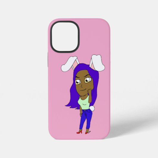 Coque iPhone 12 Mini Chibi Lapine Féminine (Verso)