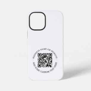 Coque iPhone 12 Mini Code QR Minimaliste Propre Simple Blanc Scannez-