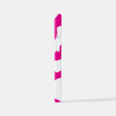 Coque iPhone 12 Mini Coeur d'amour en Magenta et Blanc (Côté gauche)