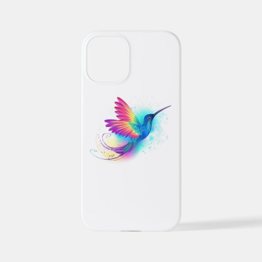 Coque iPhone 12 Mini Colibri arc-en-ciel exotique (Verso)
