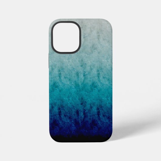 Coque iPhone 12 Mini Conception de dégradé de marbre bleu (Verso)